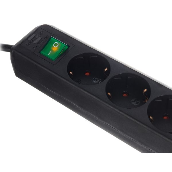 Brennenstuhl Eco-L 6 Way Split Sw 1,5m BK