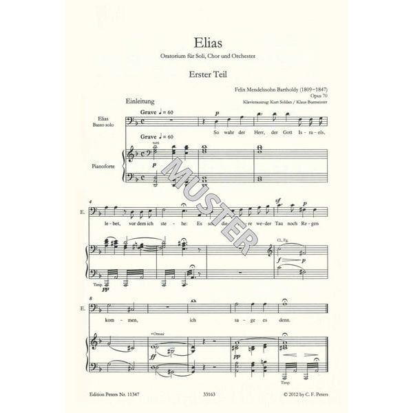 Edition Peters Mendelssohn Elias op.70