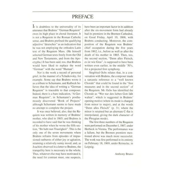 Edition Eulenburg Brahms Ein Deutsches Requiem