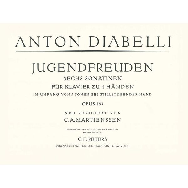 Edition Peters Diabelli Jugendfreuden op. 163