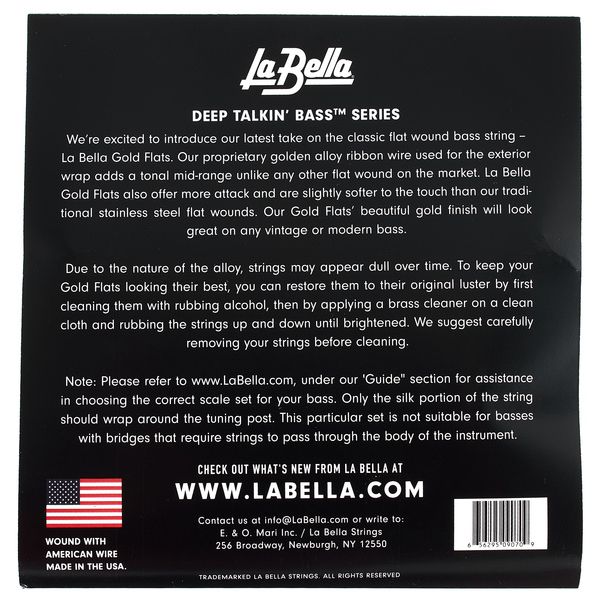 La Bella 760FGS-CB DT Bass Gold Flats
