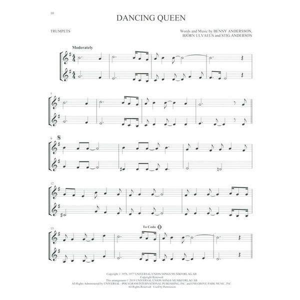 Hal Leonard Pop Classics For Two Trumpets