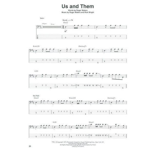 Hal Leonard Bass Play-Along Pink Floyd