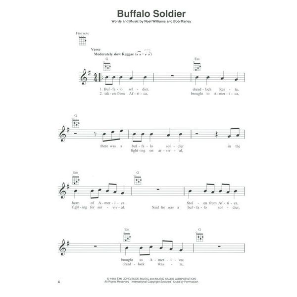 Hal Leonard Bob Marley For Ukulele