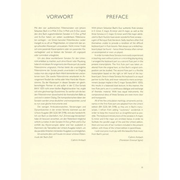 Brenreiter Bach 4 Sonaten für 2 Fl&ouml;ten