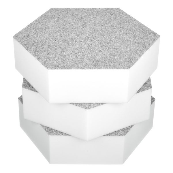 t.akustik Hexagon Melamine Light Grey 75