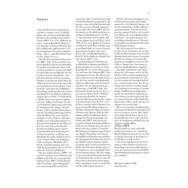 Henle Verlag Hndel Flötensonaten 1