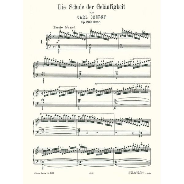 Edition Peters Czerny Schule der Gelufigkeit
