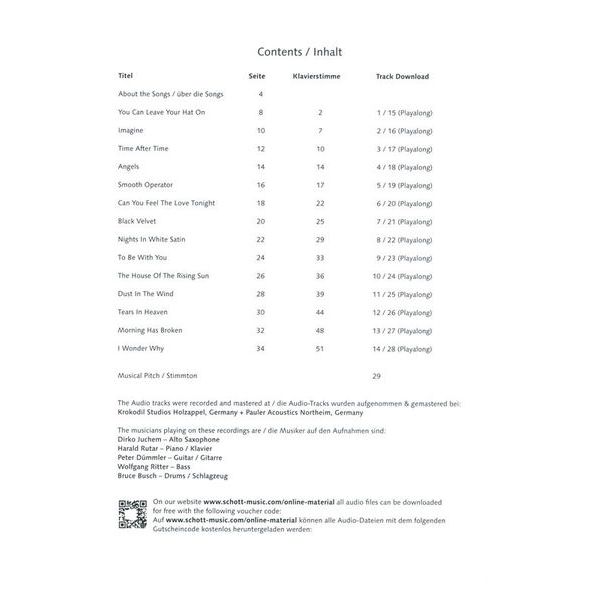 Schott Rock Ballads Alto Sax