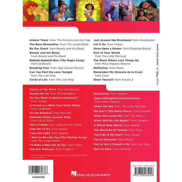 Hal Leonard Really Easy Piano Disney Songs