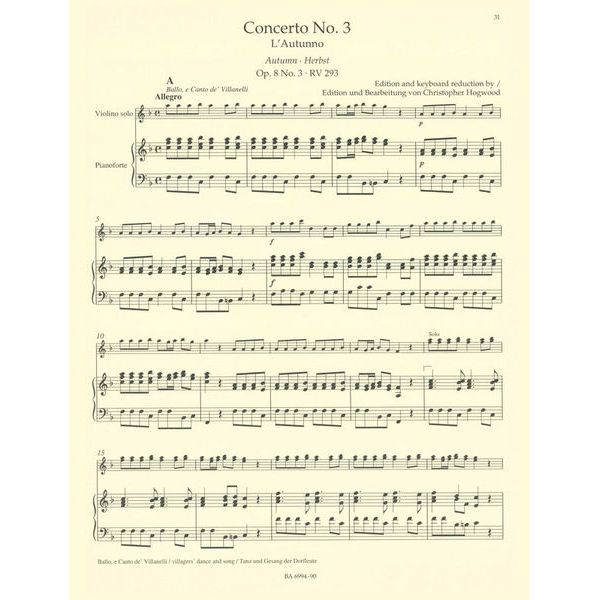 Brenreiter Vivaldi Die Vier Jahreszeiten