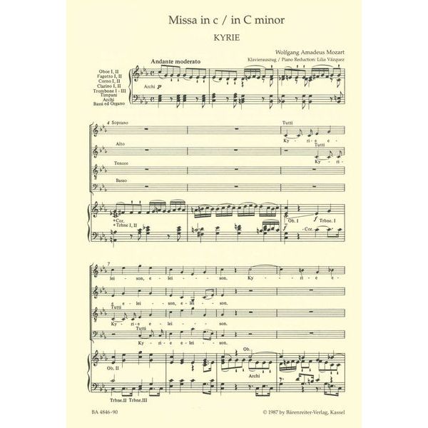 Brenreiter Mozart Missa c-moll