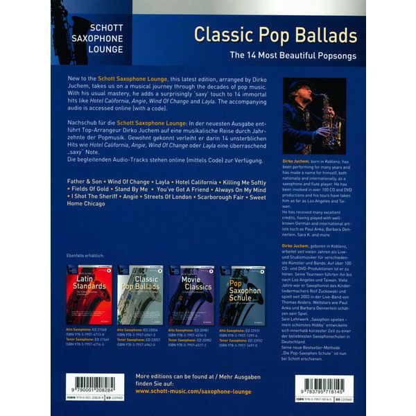 Schott Classic Pop Ballads A-Sax