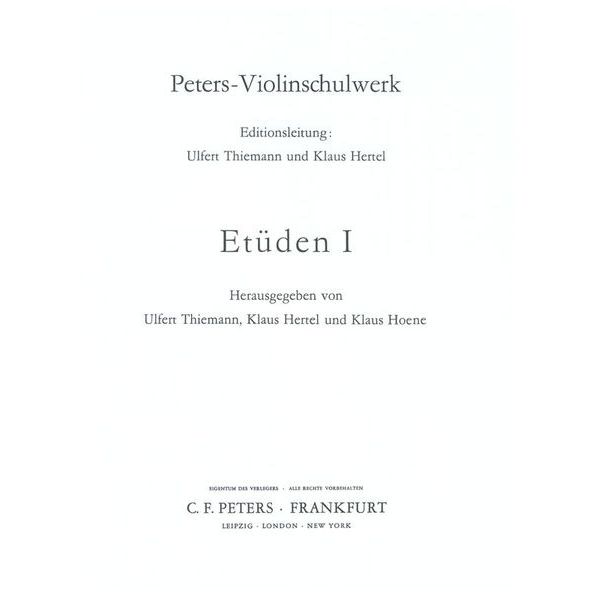 Edition Peters Violinschulwerk Etüden 1