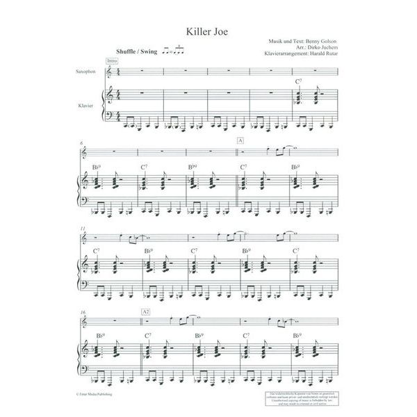 Schott Jazz Standards Alto Sax