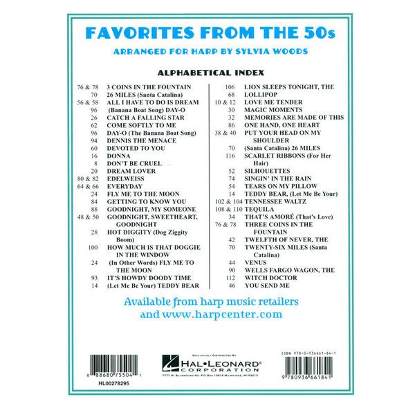 Hal Leonard Favorites from the '50s Harp