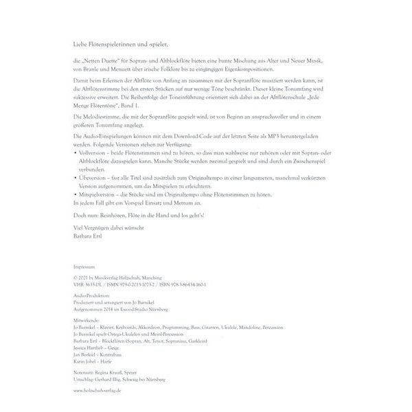 Holzschuh Verlag Flötentöne Nette Duette