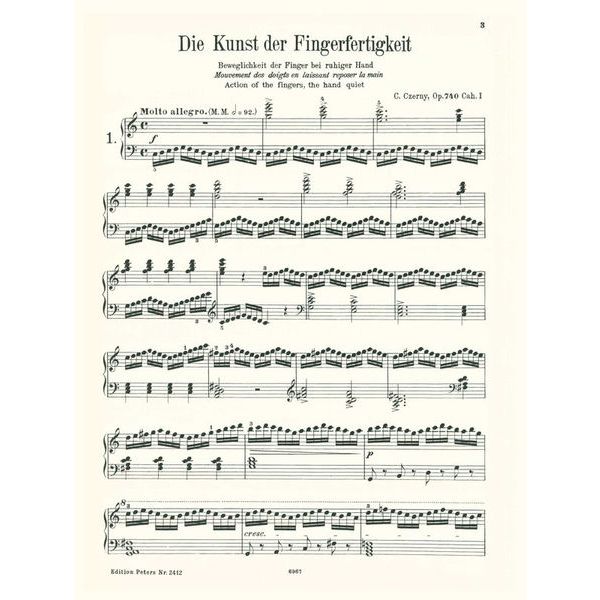 Edition Peters Czerny Fingerfertigkeit