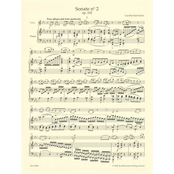 Brenreiter Saint-Sans Sonate Nr. 2