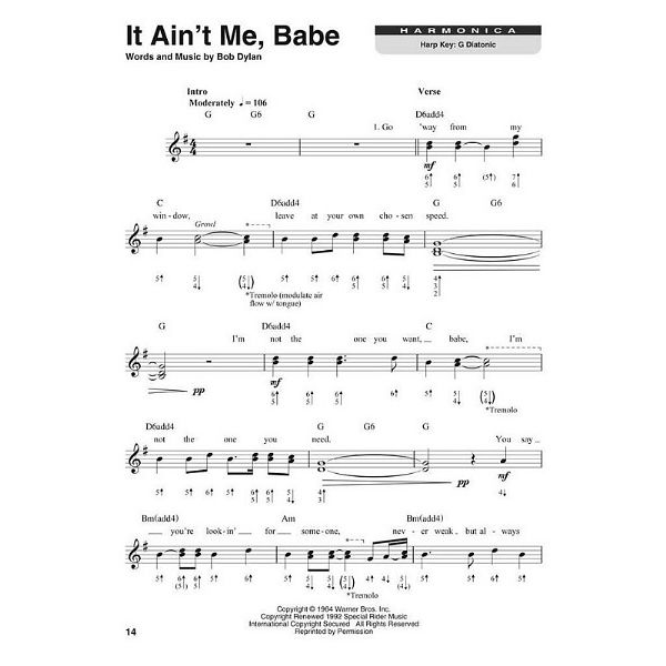 Hal Leonard Harmonica Play-Along Bob Dylan