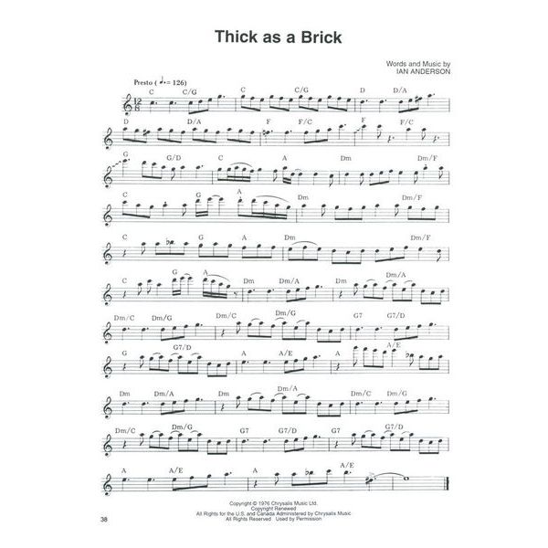 Hal Leonard Jethro Tull Flute Solos