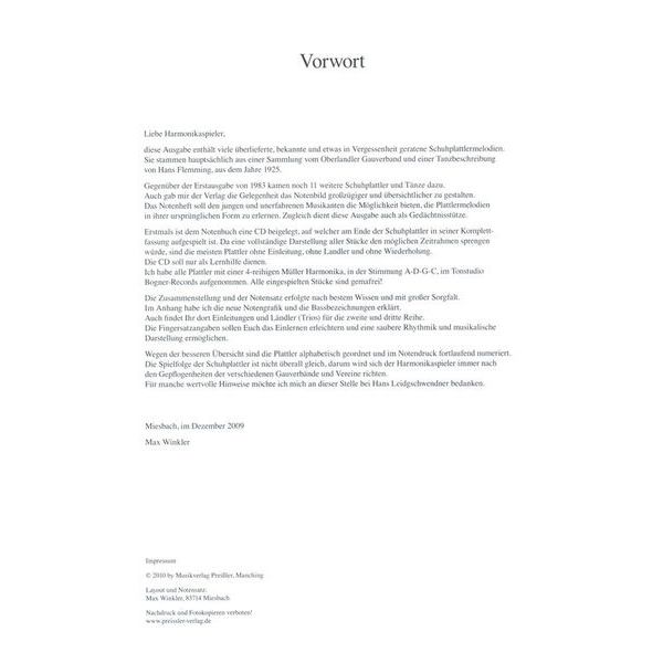 Musikverlag Preissler Schuhplattler aus Bayern