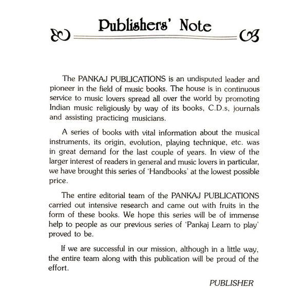 Pankaj Publications Handbook of Bansuri
