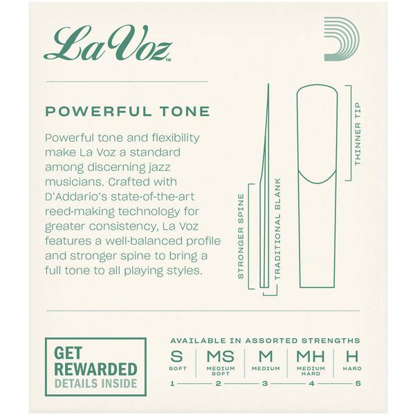 DAddario Woodwinds La Voz Bb- Clarinet M
