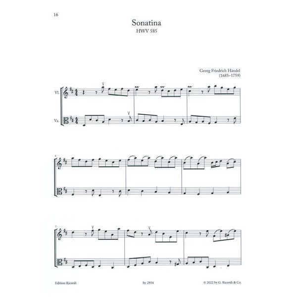 Ricordi Barock-Duos Violin und Viola