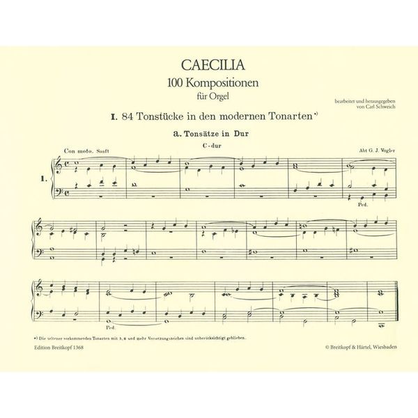 Breitkopf & Hrtel Caecilia 100 Kompositionen