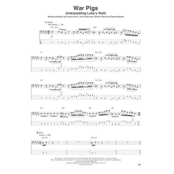 Hal Leonard Bass Play-Along Black Sabbath