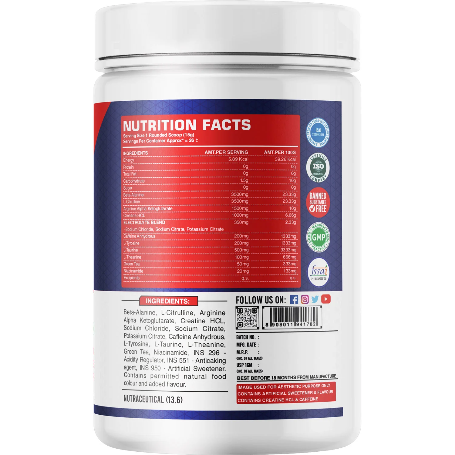 KICK HIGH STIM PRE-WORKOUT SUPPLEMENT