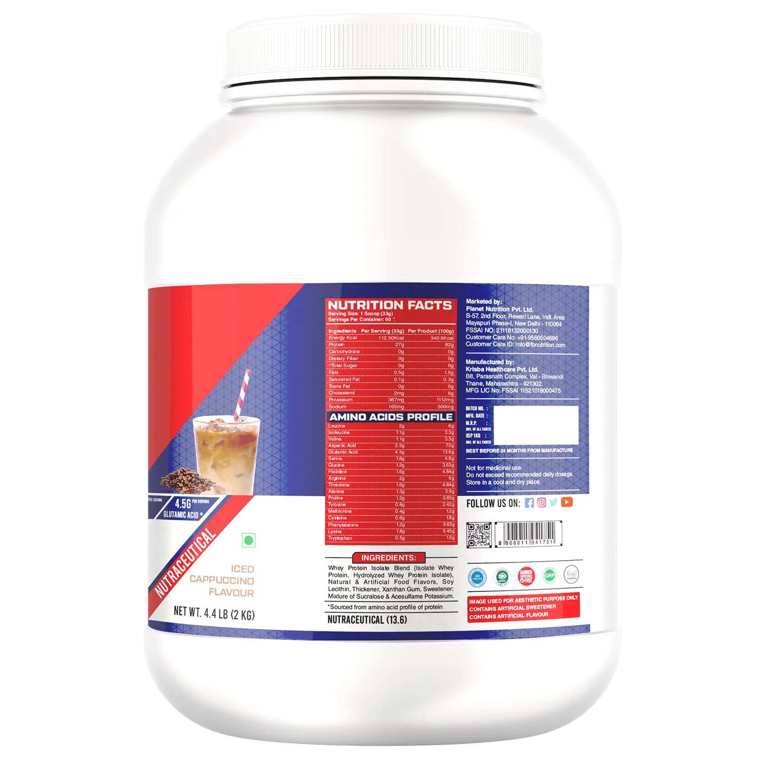 FITNESS BUZZ NUTRITION HYDRO1 WHEY ISOLATE 2KG