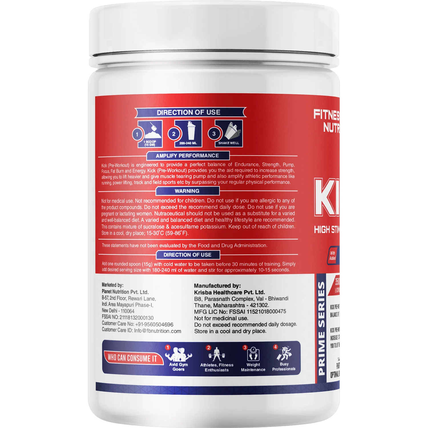 KICK HIGH STIM PRE-WORKOUT SUPPLEMENT