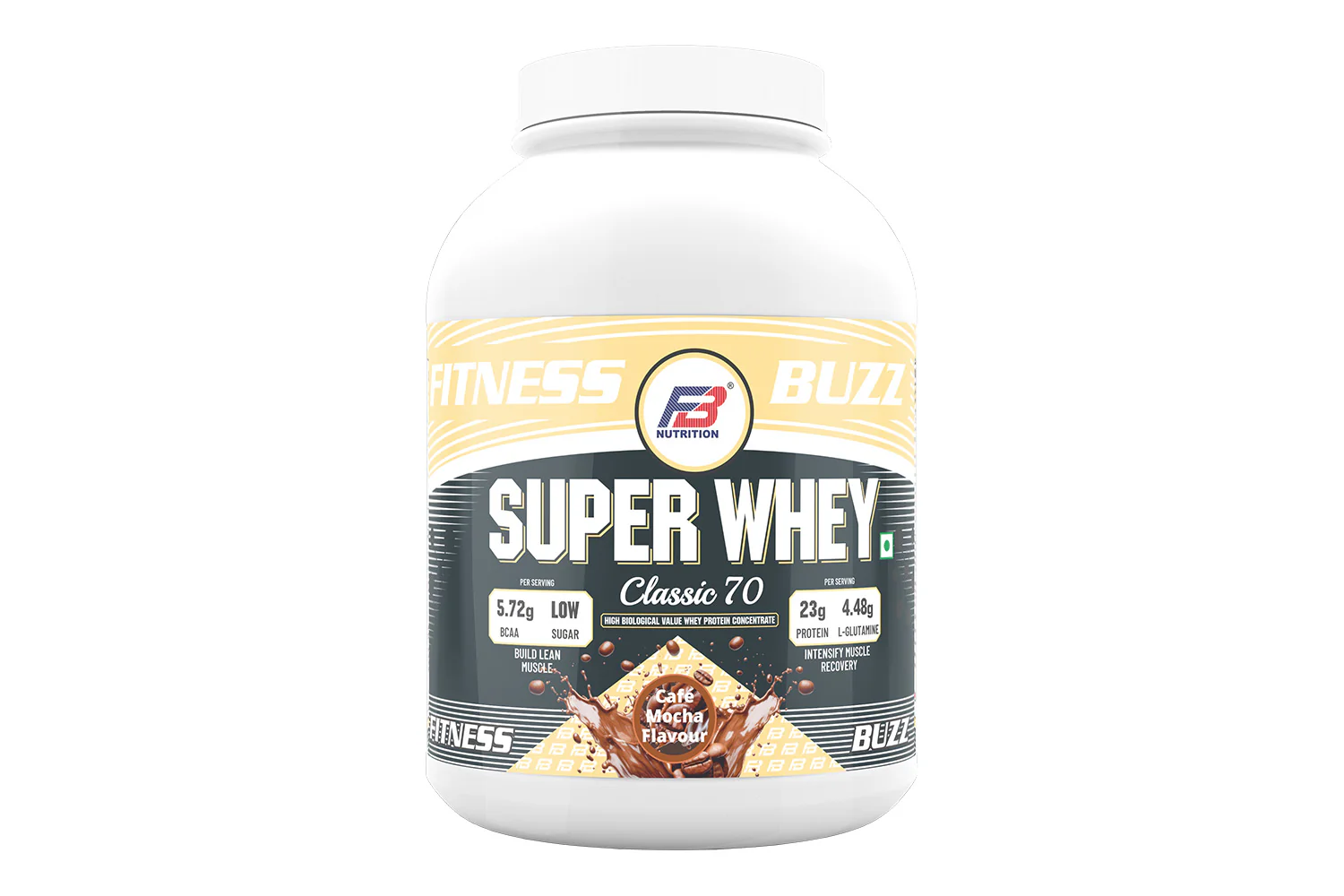FB Nutrition Super Whey Protein,  Abundant in digestible whey protein & Lysine, good for lean muscle growth,