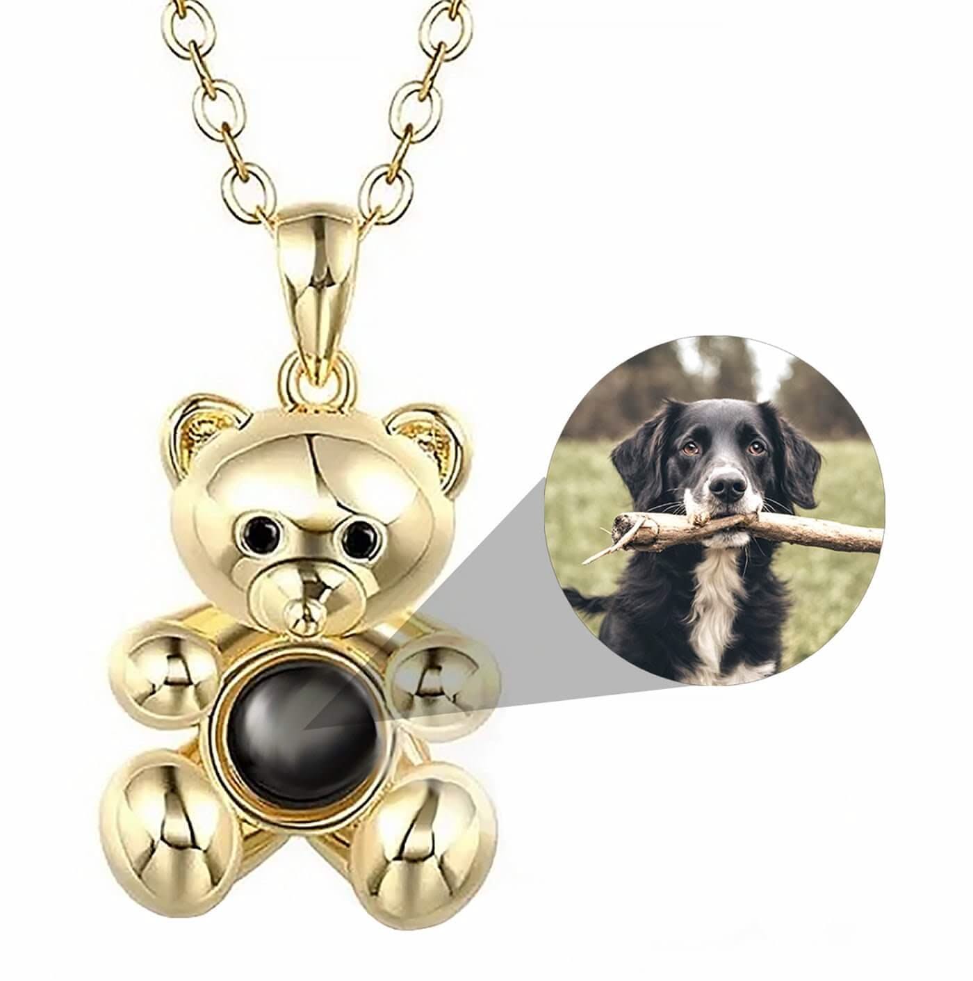 Teddy Bear Photo Projection Necklace for Kids-Teens