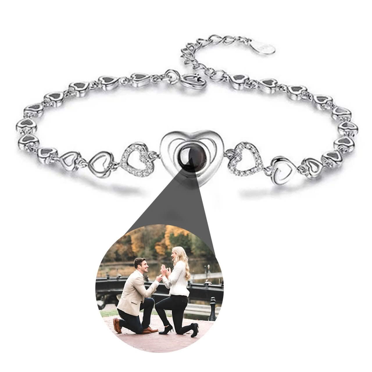Heart Link Photo Memory Bracelet
