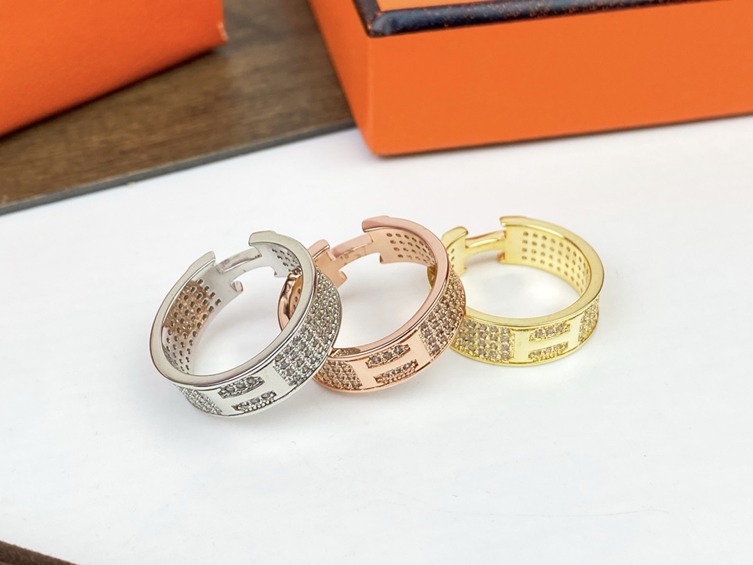 Hermes H Diamond Ring