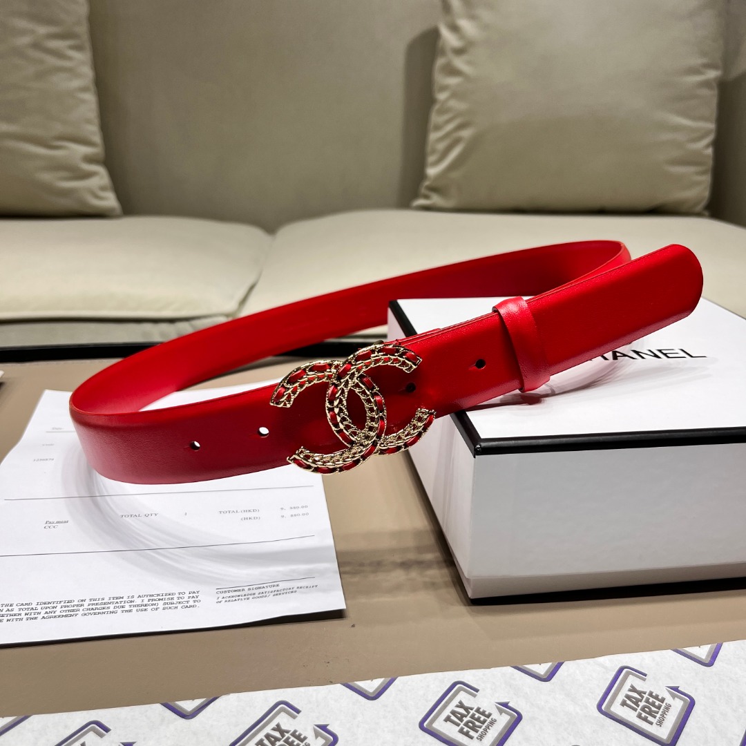 Chanel leather belt