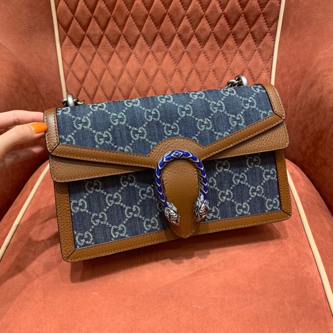 Gucc1 denim shoulder bag