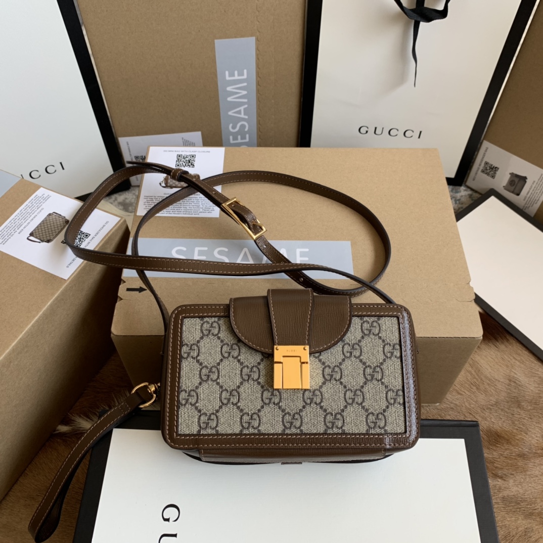GG mini bag with clasp closure