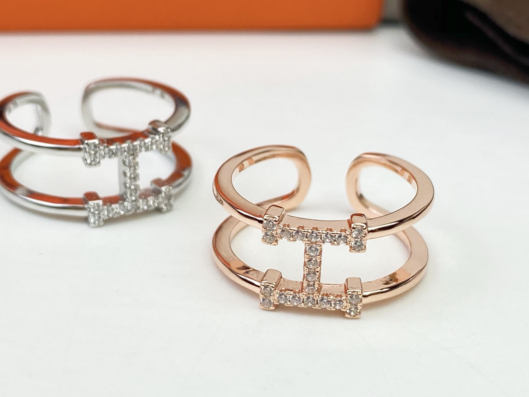 Hermes H Diamond Ring