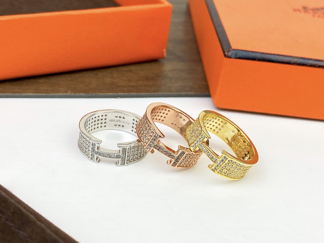 Hermes H Diamond Ring