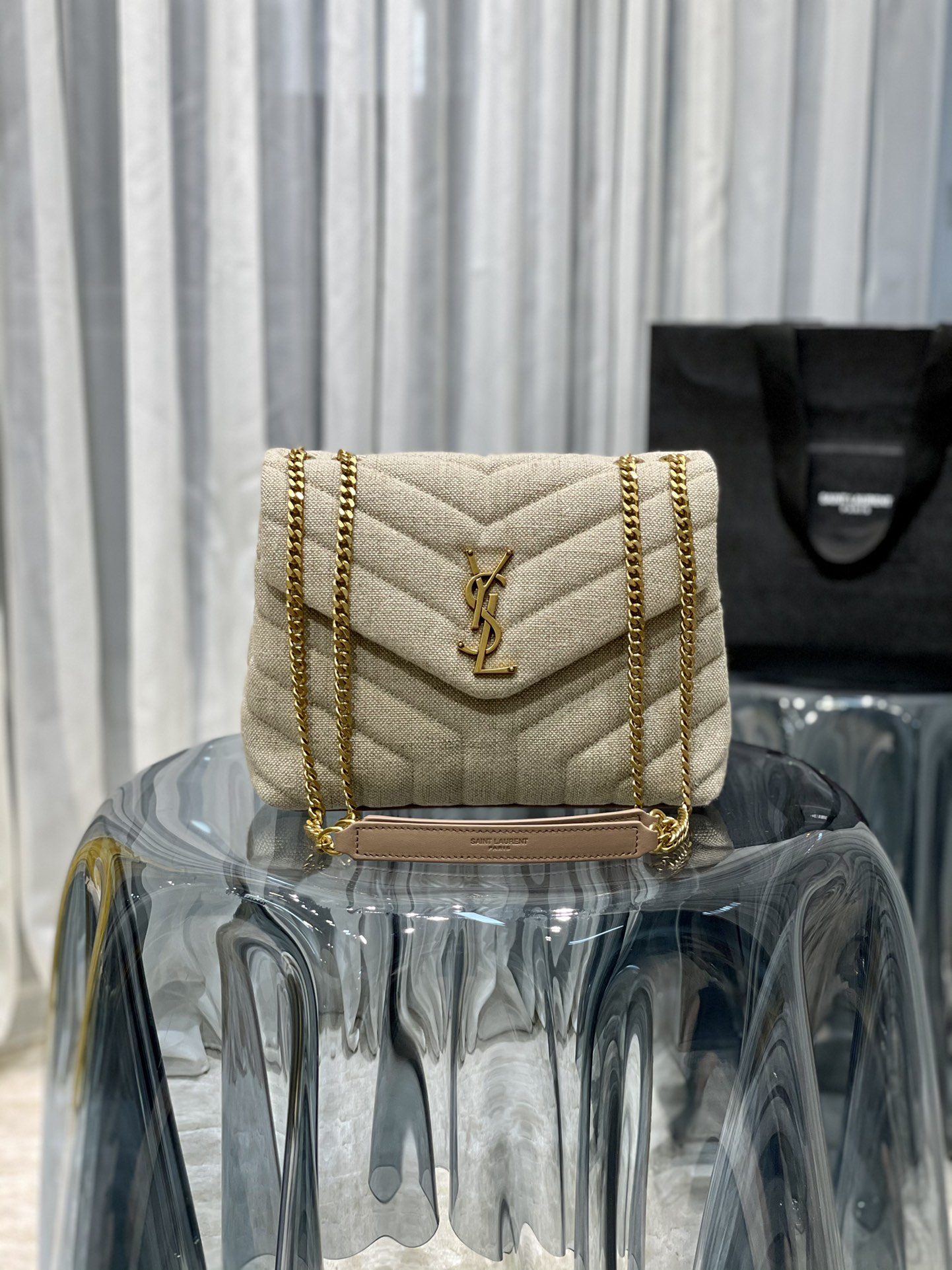 LOULOU SMALL CHAIN BAG IN QUILTED “Y” LEATHER