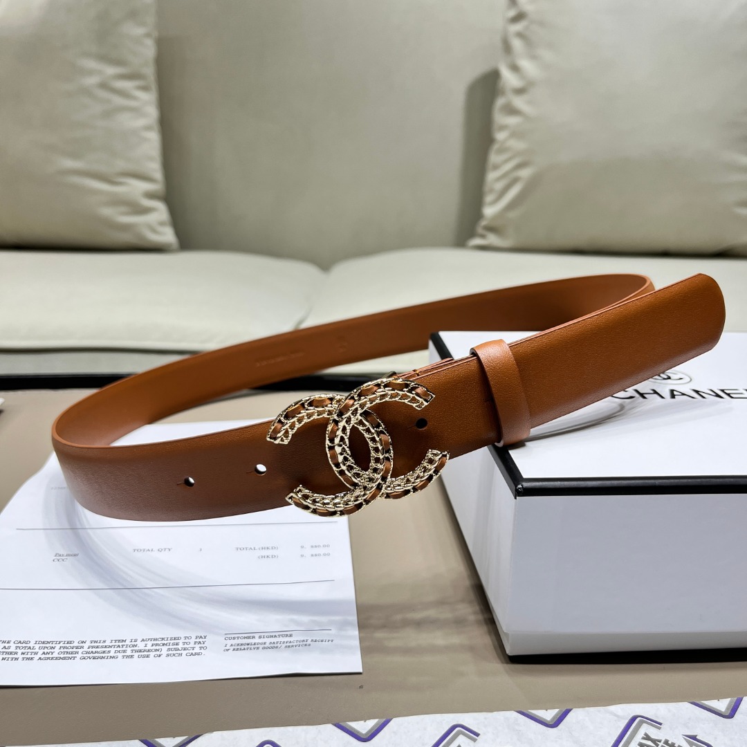 Chanel leather belt