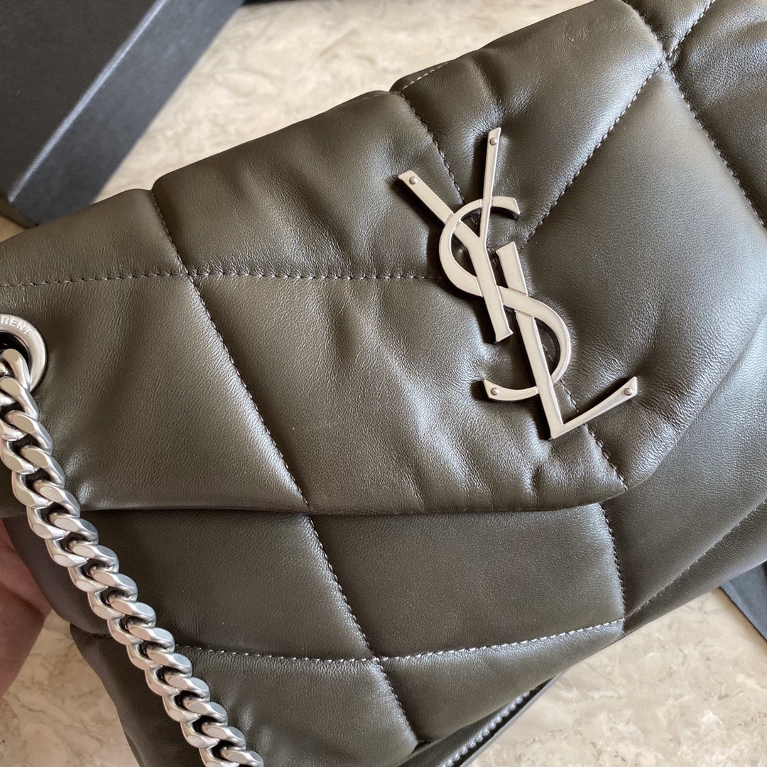 PUFFER MEDIUM BAG IN QUILTED LAMBSKIN