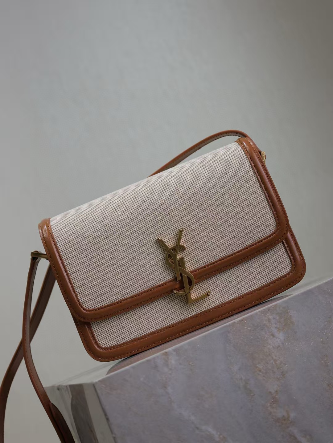 SOLFERINO MEDIUM SATCHEL IN BOX SAINT LAURENT LEATHER
