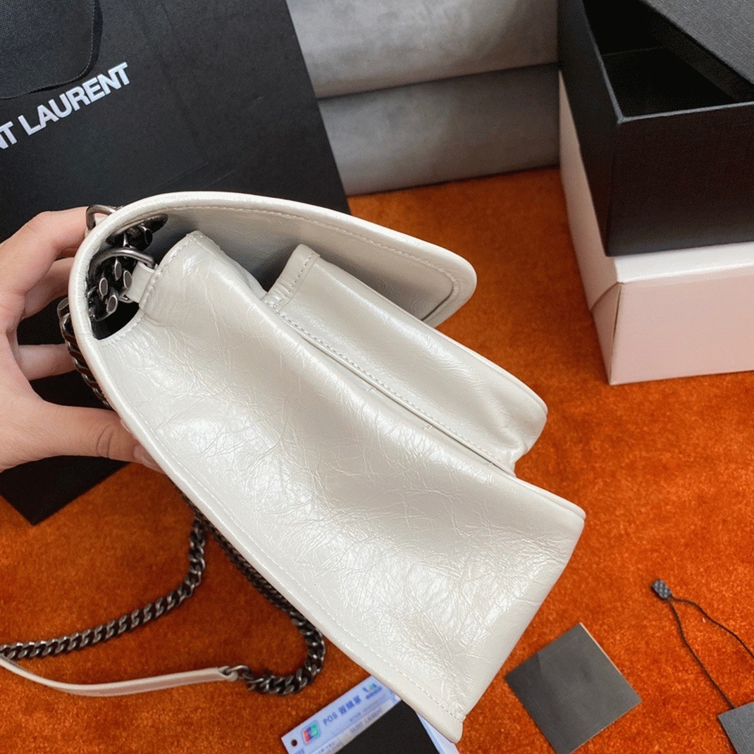 Replica Saint Laurent Niki Medium Chain Bag White