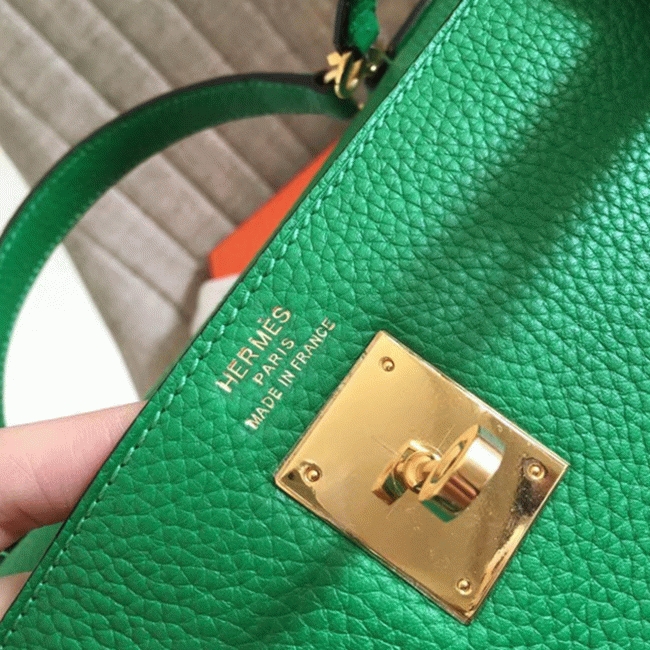 Bamboo Clemence Replica Hermes Kelly Retourne 28cm Handbag