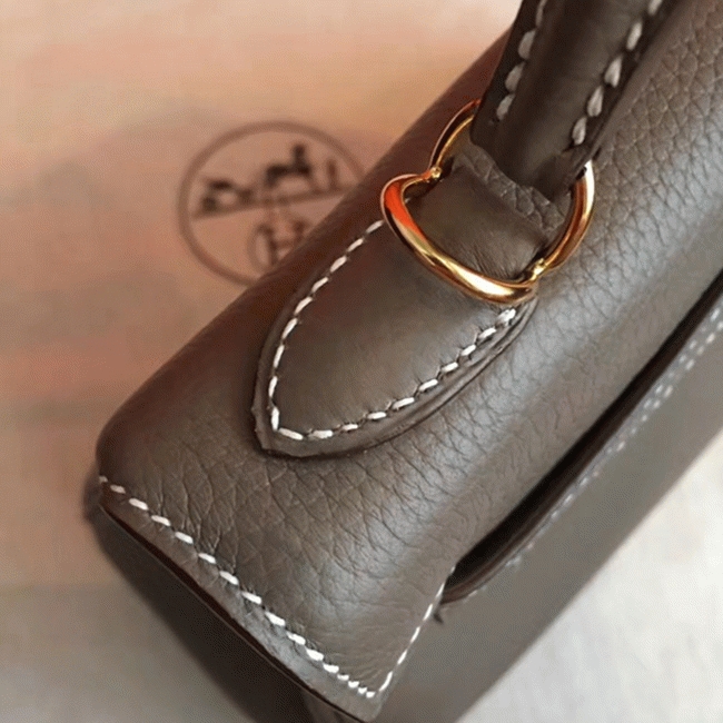 Etoupe Clemence Fake Hermes Kelly 25cm Stylish Handbag